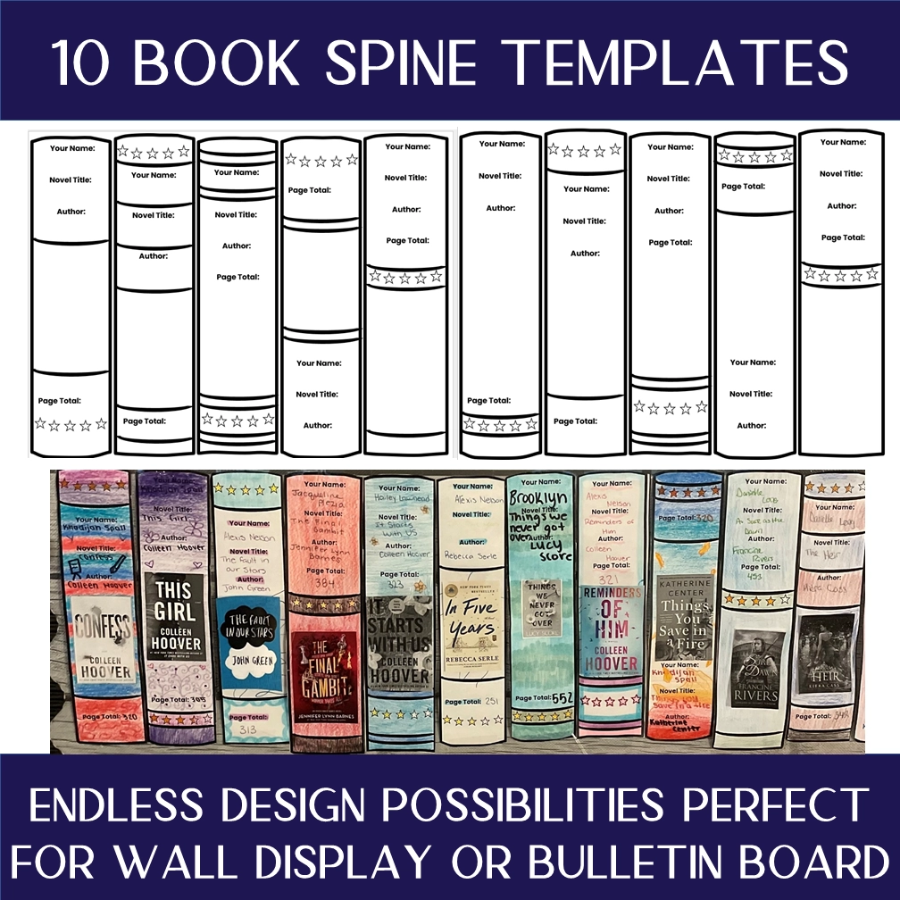 Book Spine Template PDF The Teacher ReWrite
