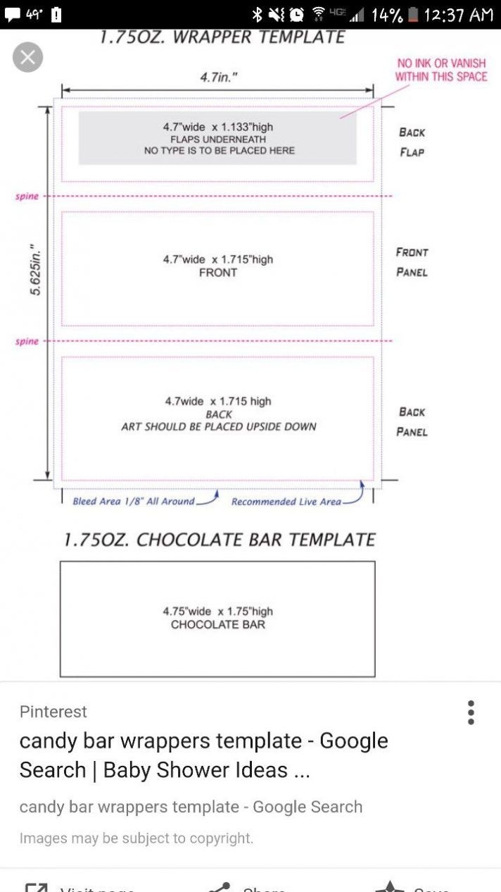 Candy Bar Wrapper Template Chocolate With Peanut Mock Up For 