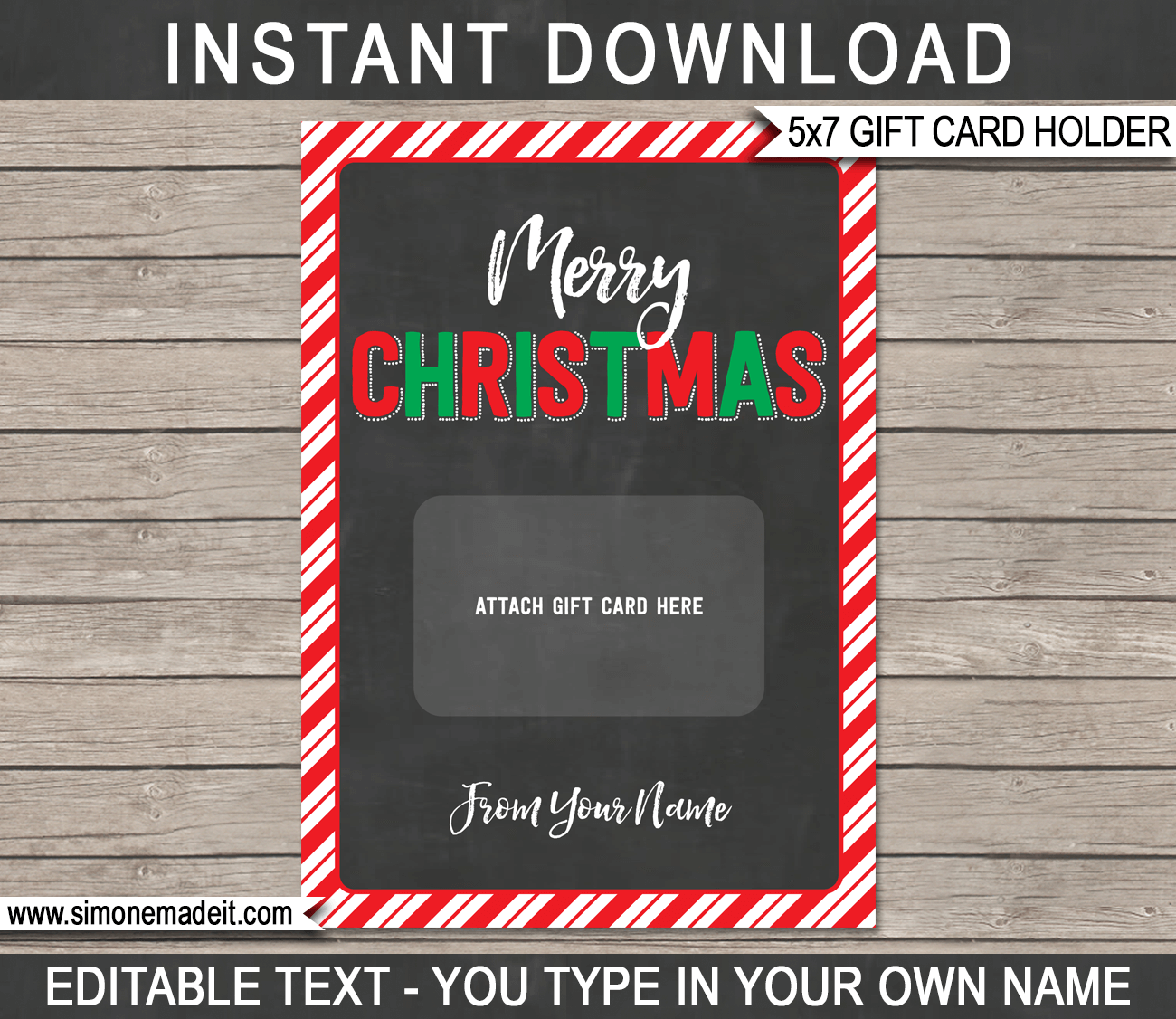 Free Printable Christmas Gift Card Holder Templates