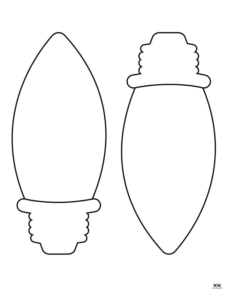 Free Printable Christmas Light Bulb Template