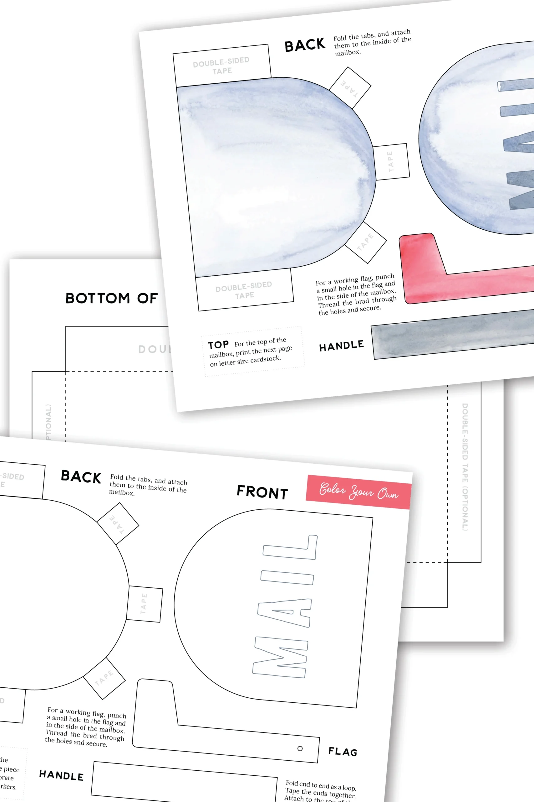 Downloadable Paper Mailbox Craft Texture Design Co 