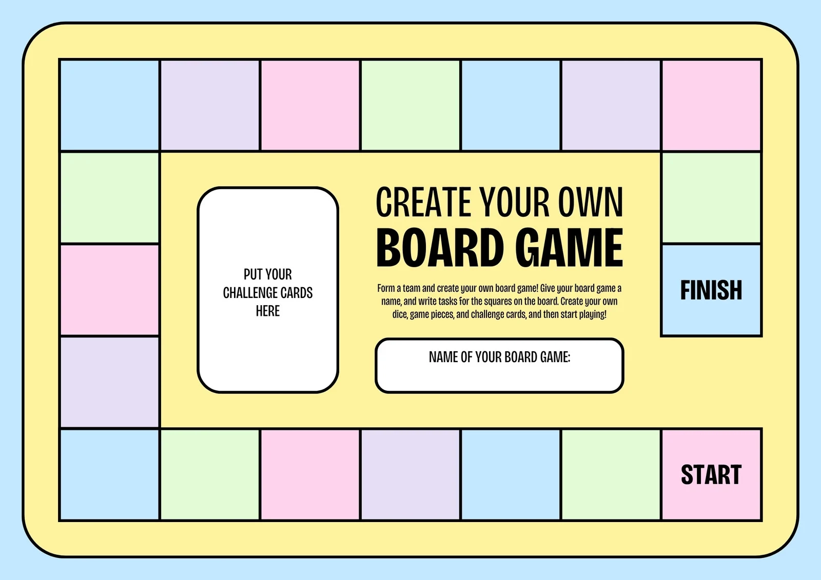 Blank Board Game Template Printable Free Blank Board Game Template Printable Free