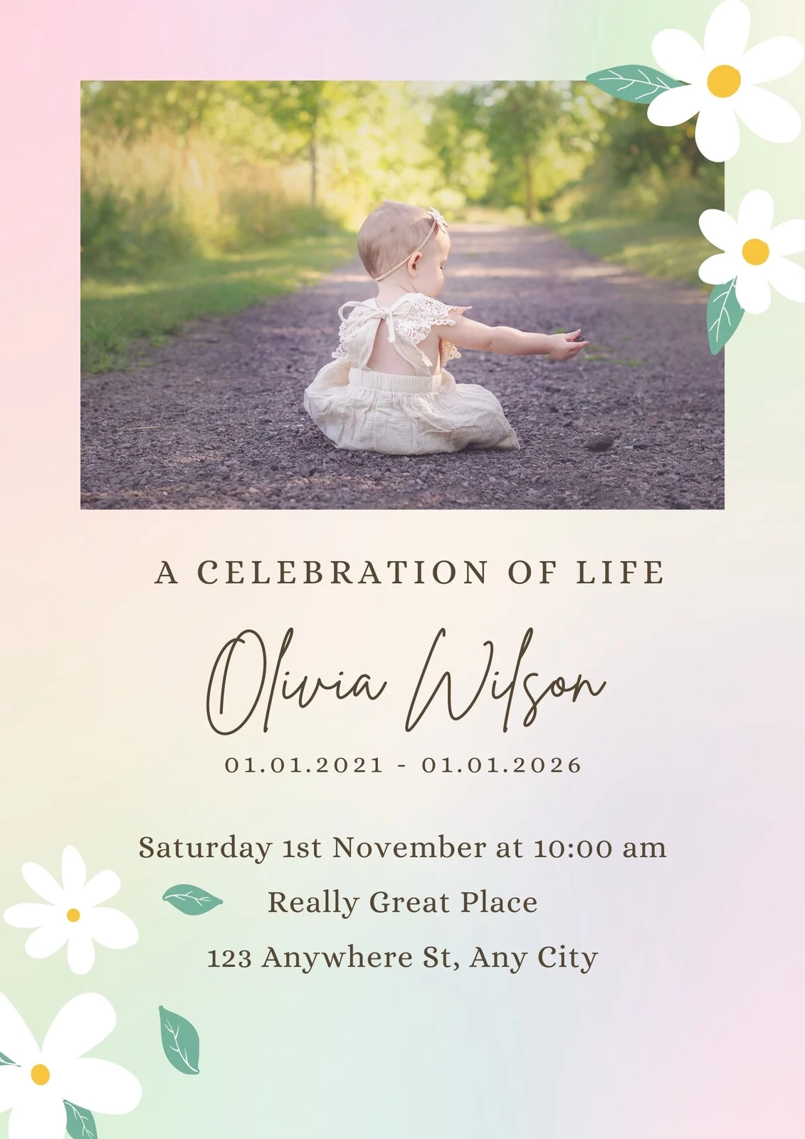 Free Printable Celebration Of Life Template