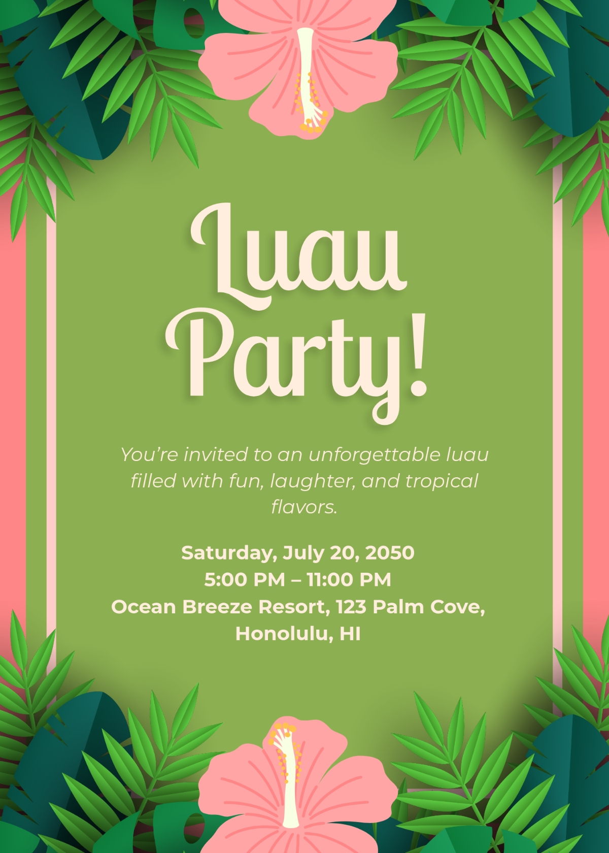 Free Printable Luau Party Invitations Templates