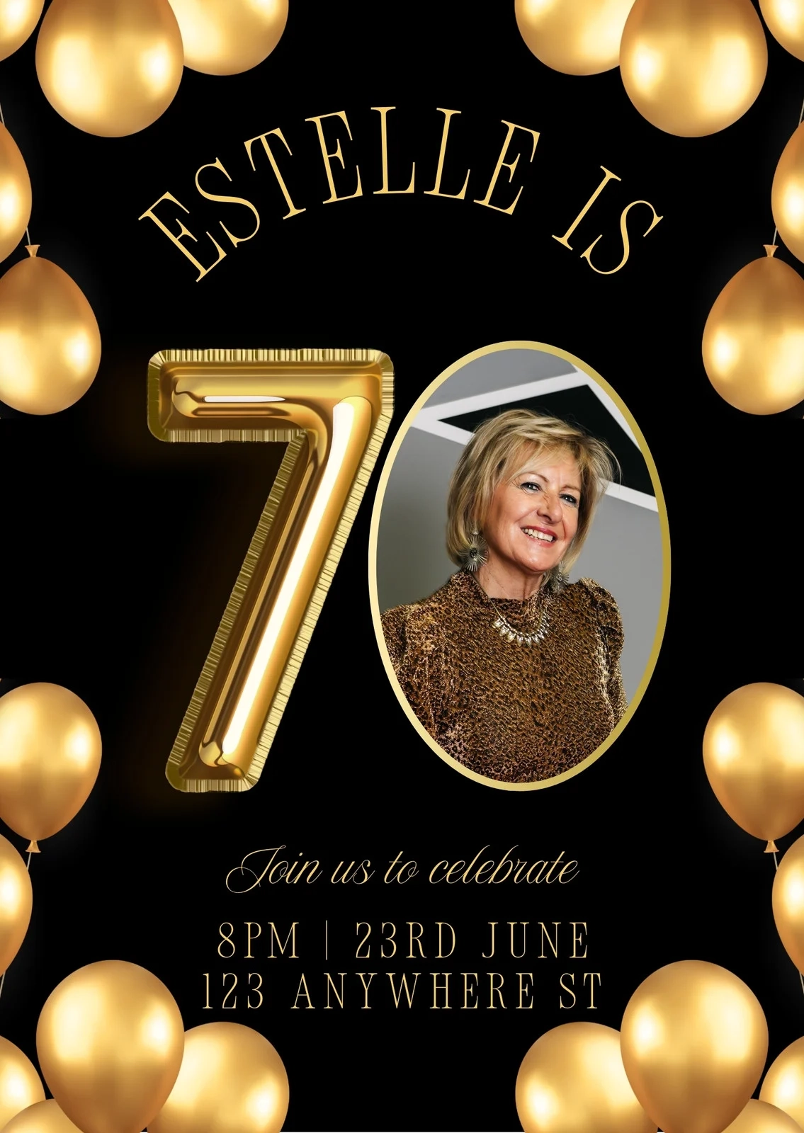 Free Custom Printable 70th Birthday Invitation Templates Canva