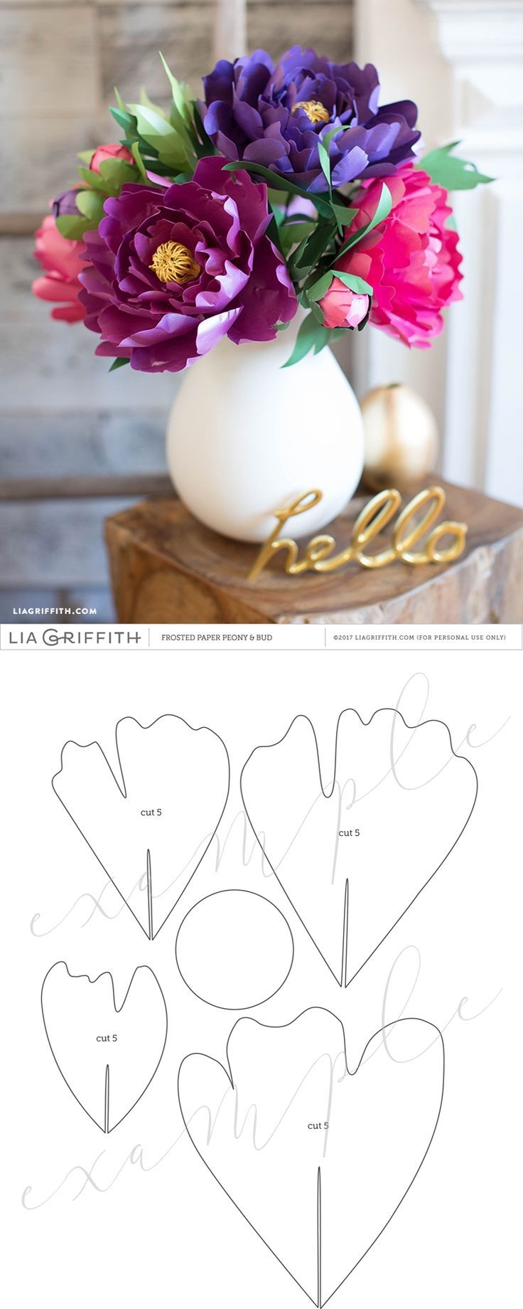 Free Paper Peony Template Free Pretty Things For You 