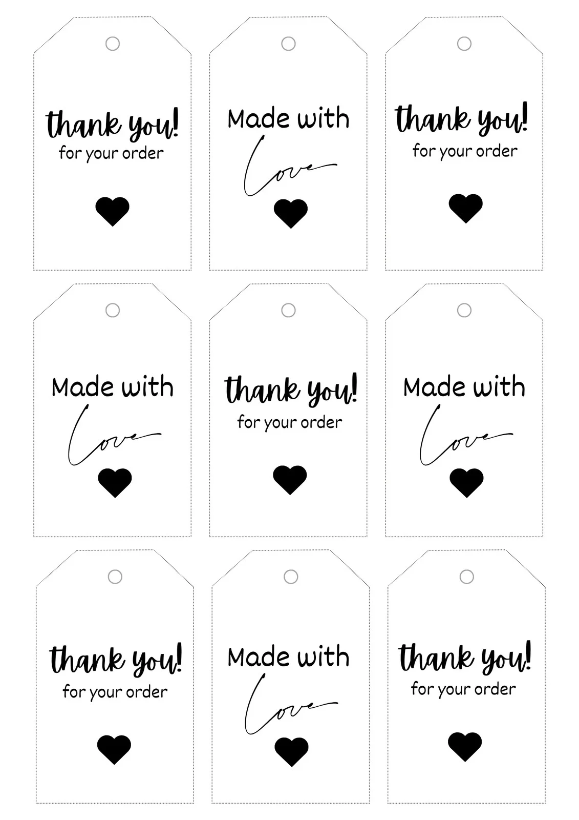 Free Printable Tags Templates
