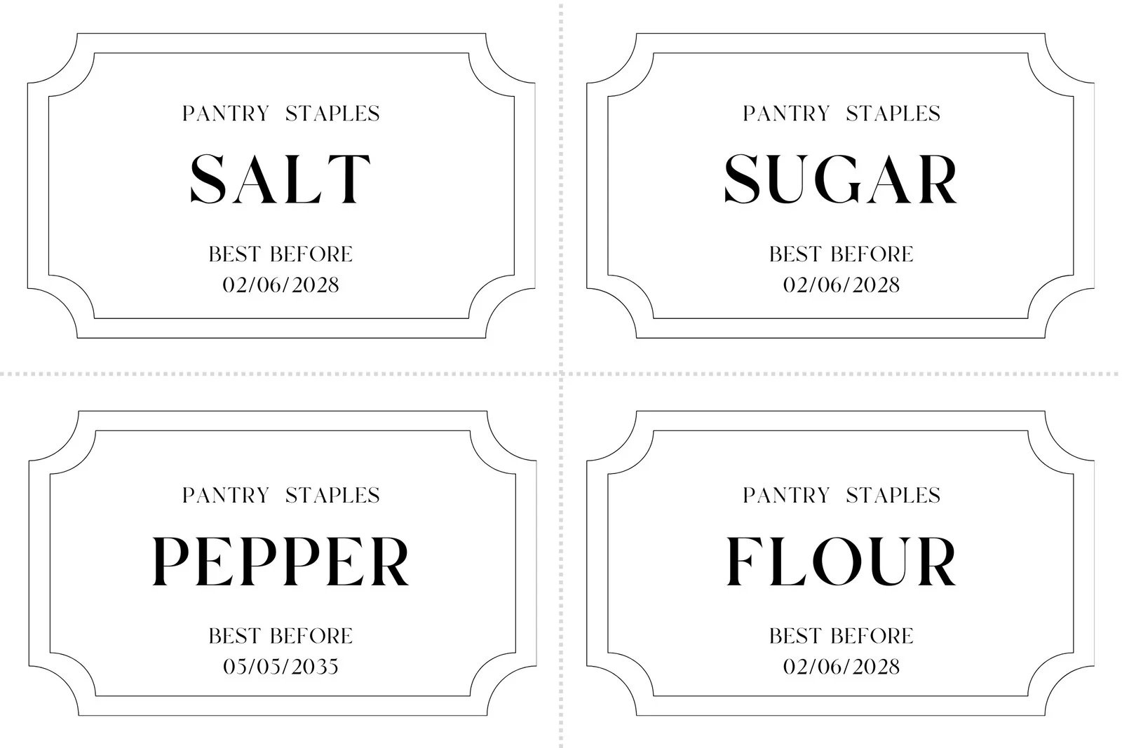Printable Food Label Template