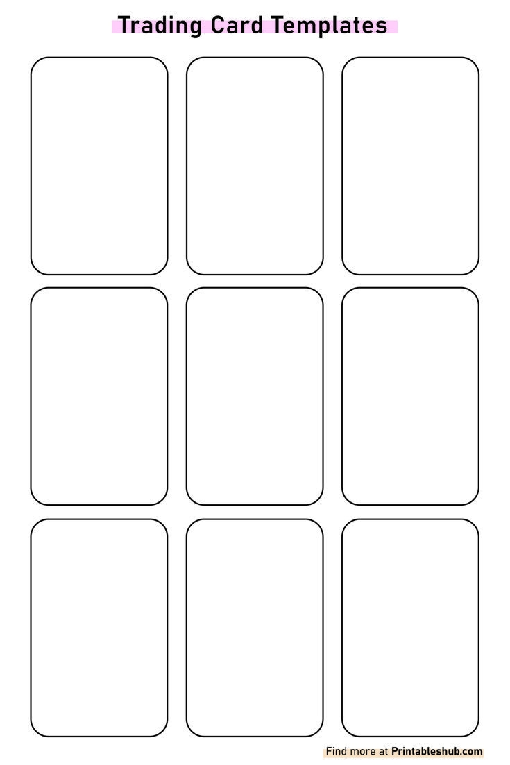 Free Printable Blank Trading Card Template PDF