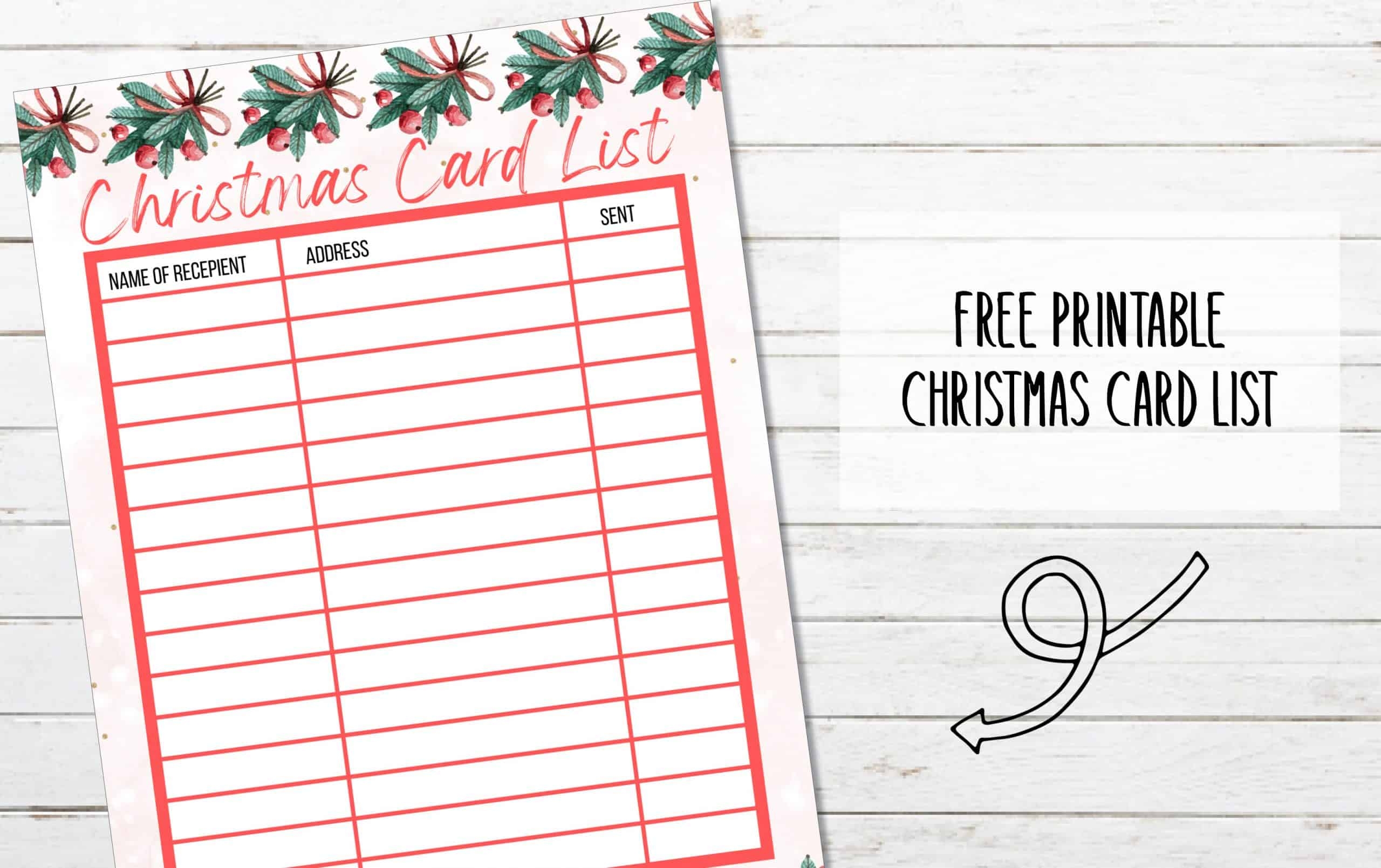 Free Printable Christmas Card List Template