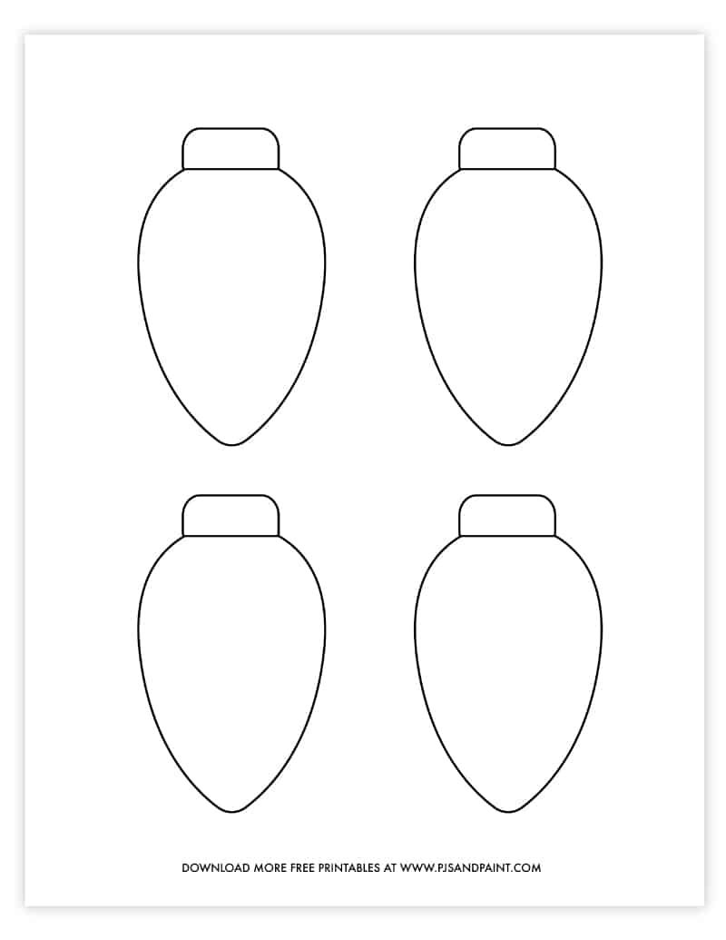 Free Printable Christmas Light Bulb Template