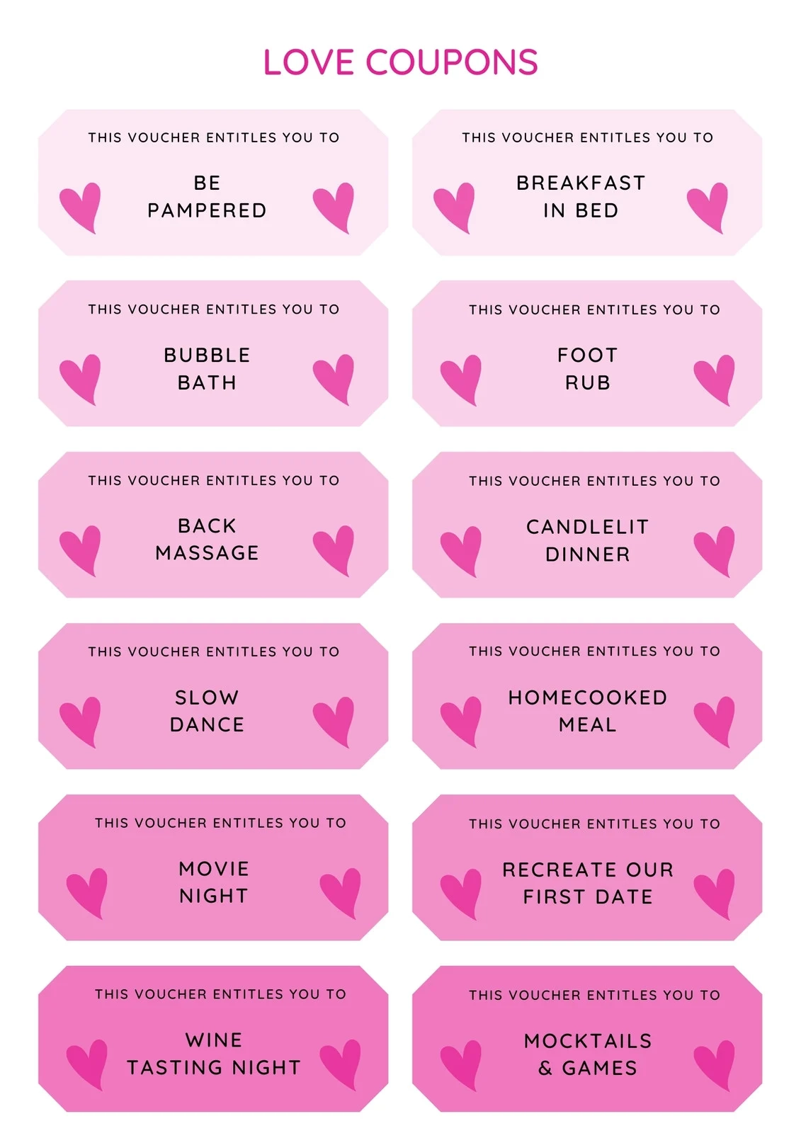 Free Printable Love Coupon Templates Canva