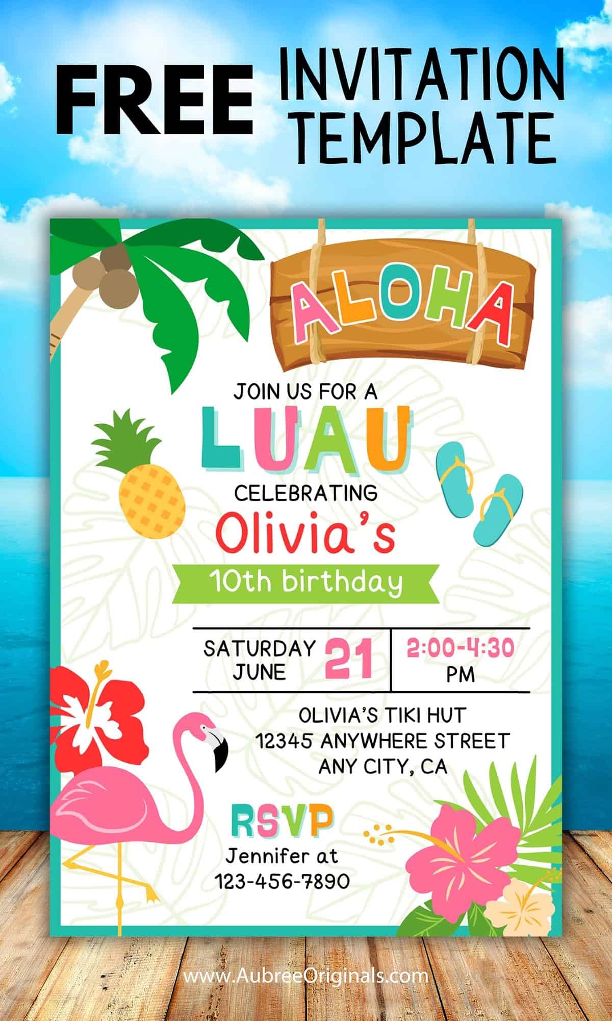 Free Printable Luau Party Invitations Templates