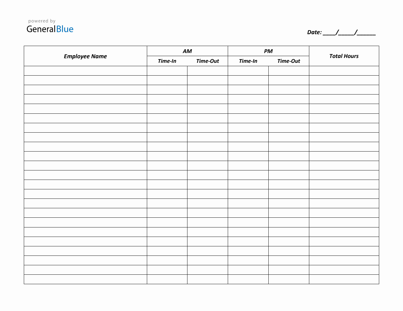 Free Printable Timesheet Template