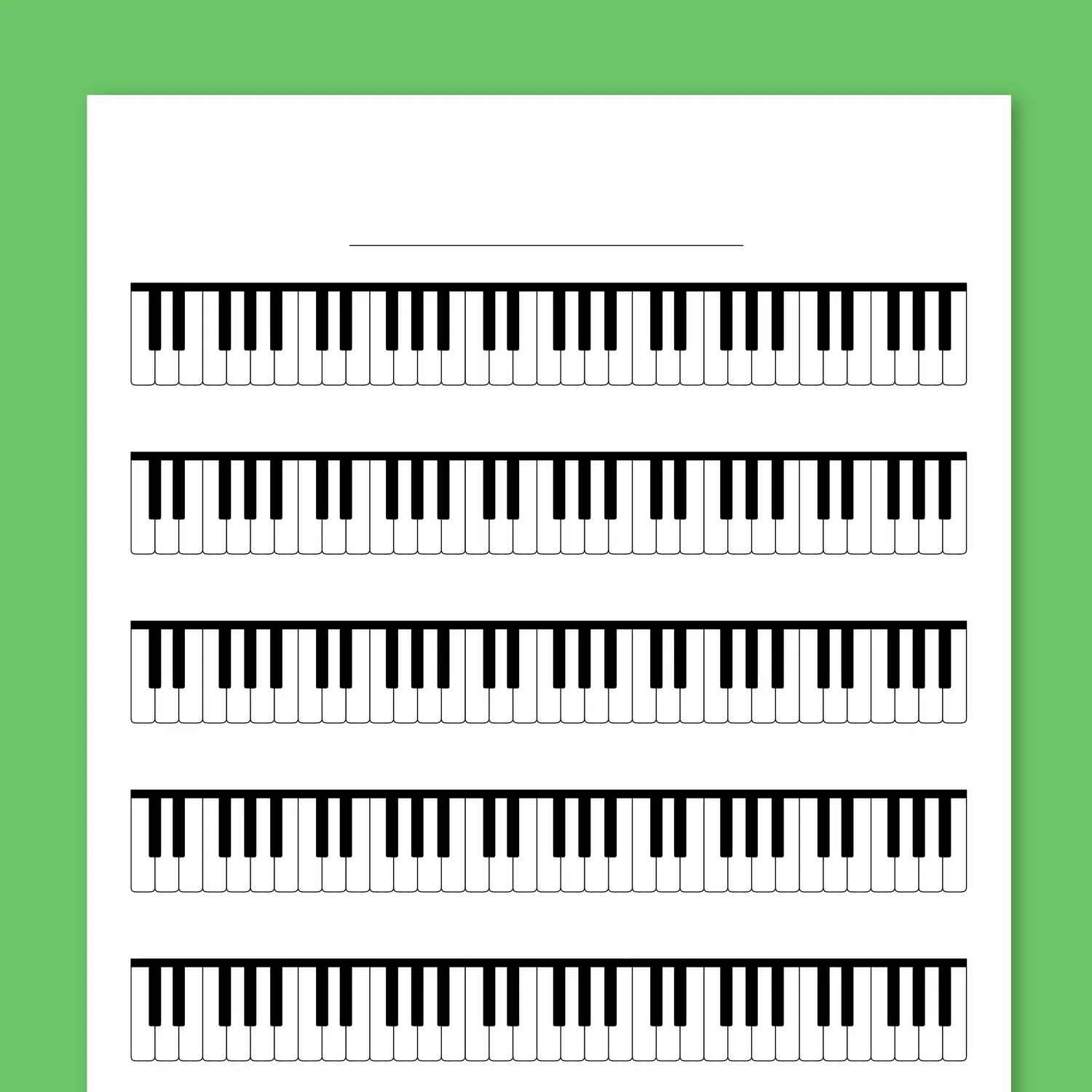 Free Printable Piano Keyboard Template