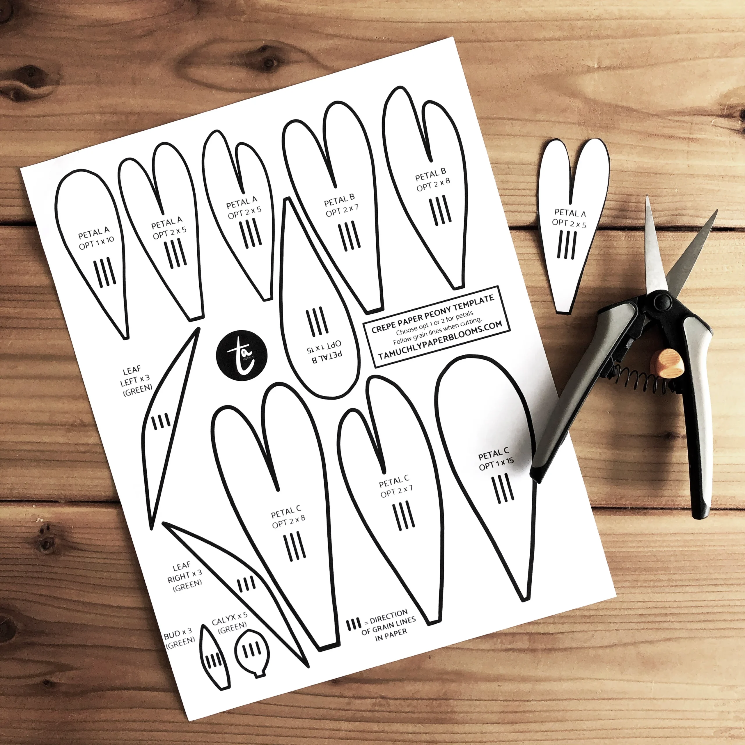 Free Printable Peony Template