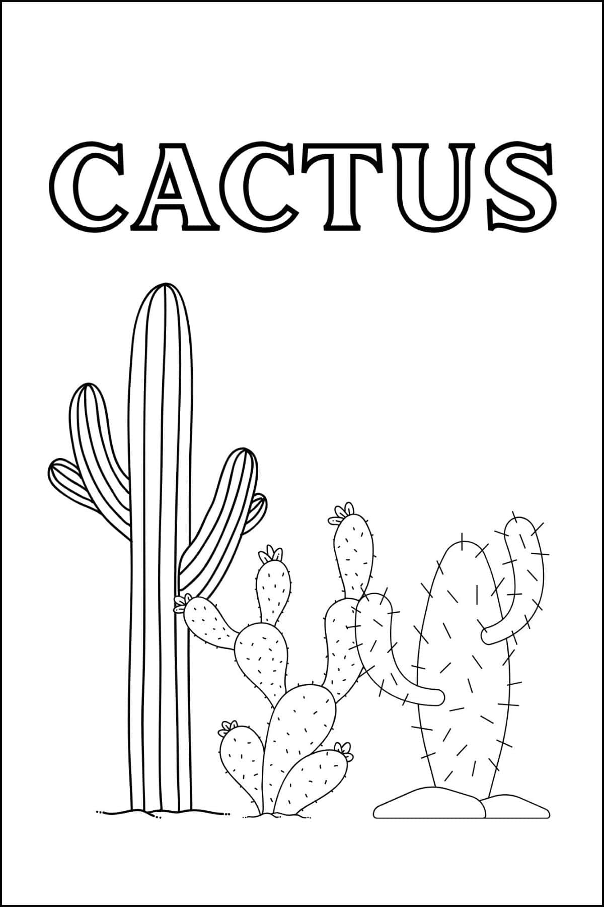 Cactus Template Free Printable