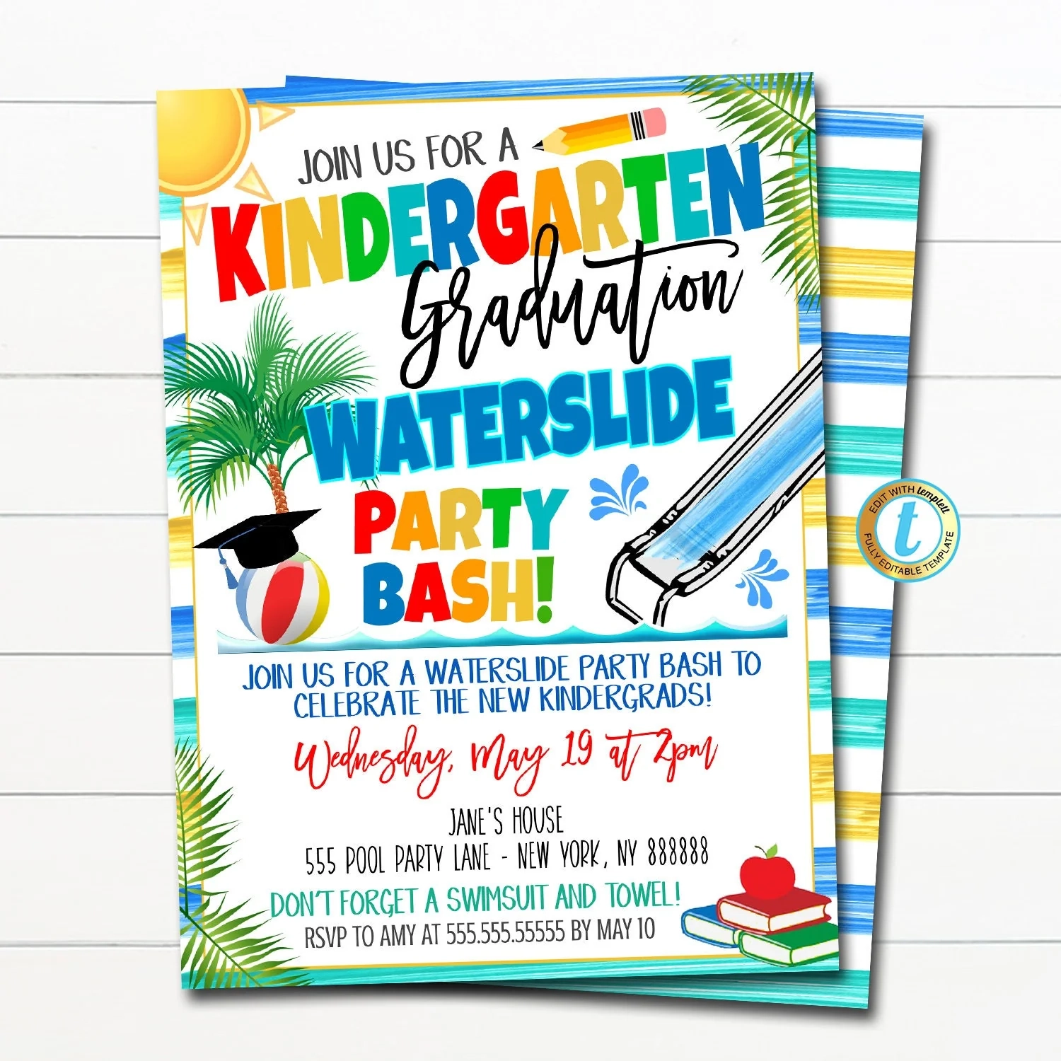 Printable Free Water Slide Invitation Template Printable Free Water Slide Invitation Template